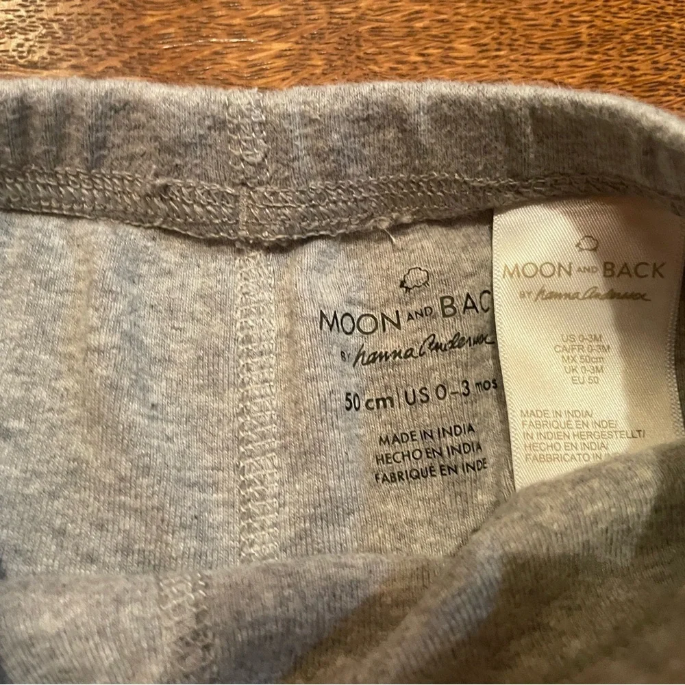 Hanna Andersson Moon & Back Gray Organic Cotton Leggings Size 0-3 Months